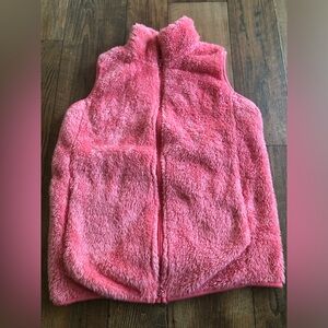 Emme Jordan Vest Womens Small Pink Fuzzy Soft Zip Up Sleeveless Warm Cozy